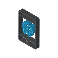Smartphone isometric right top view 3D icon