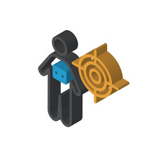 Team isometric right top view 3D icon