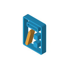 print isometric right top view 3D icon