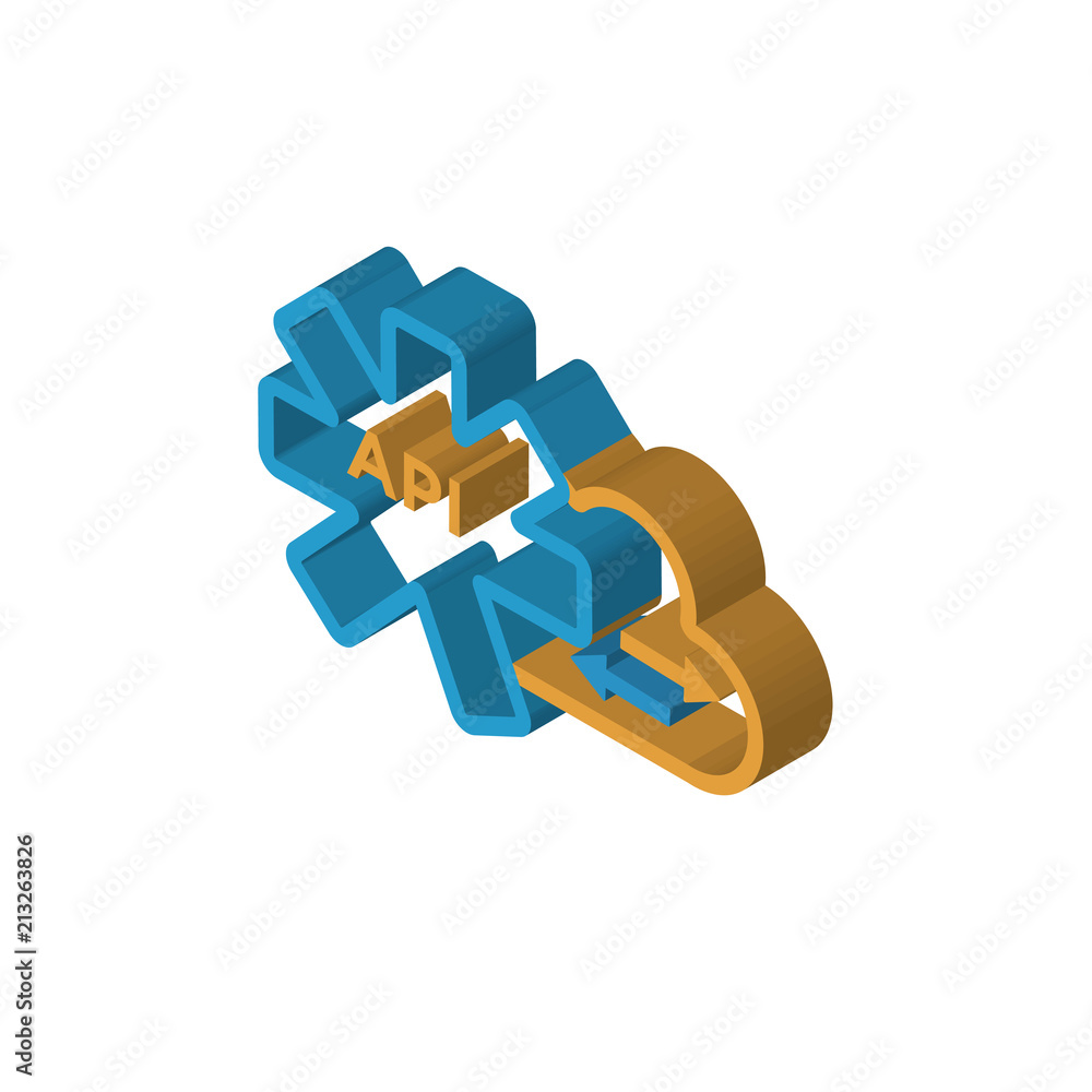 Poster api isometric right top view 3d icon