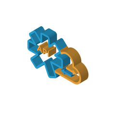 Api isometric right top view 3D icon
