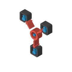 Team isometric right top view 3D icon