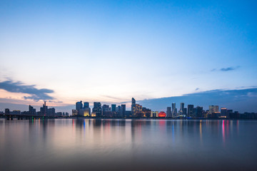 Fototapeta premium panoramic city skyline in hangzhou china