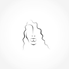 beauty face icon vector woman