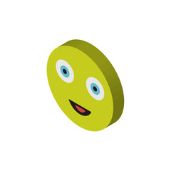 Happy isometric right top view 3D icon