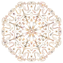 An interesting abstract circular colored ornament