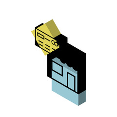 Payment method isometric right top view 3D icon
