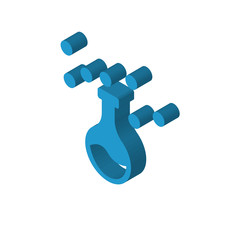 Chemistry Equipment isometric right top view 3D icon