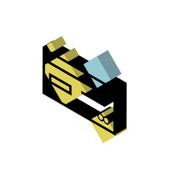 Cit card isometric right top view 3D icon