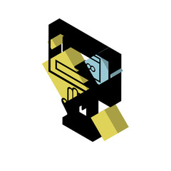 Tablet isometric right top view 3D icon