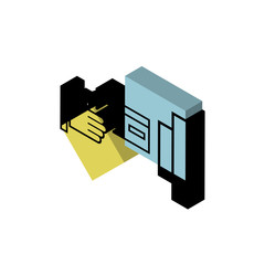 Debit payment isometric right top view 3D icon