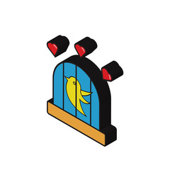 Bird isometric right top view 3D icon