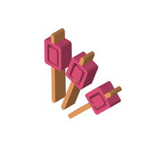 Marshmallow isometric right top view 3D icon