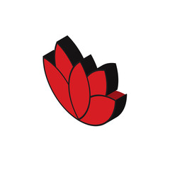 Flower isometric right top view 3D icon