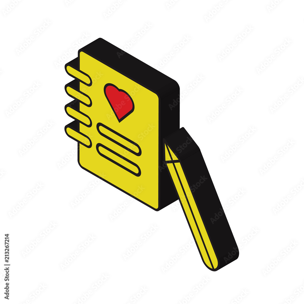 Poster notebook isometric right top view 3d icon