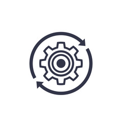 production cycle icon with cogwheel