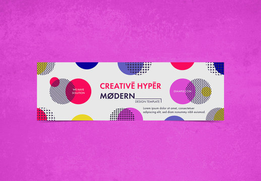 80s Banner Layout with Colorful Circular Elements