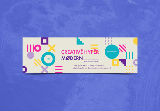 Banner Layout with Colorful Geometric Shapes
