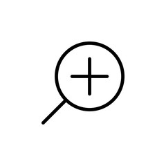 Fototapeta premium Zoom in line icon. Magnifying icon