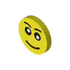 Smile isometric right top view 3D icon