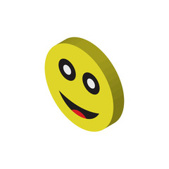 Happy isometric right top view 3D icon