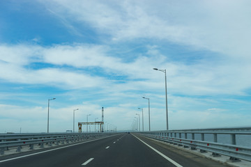 Entry to the Crimean bridge from the Krasnodar region.