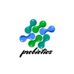 Probiotics logo. Concept of healthy nutrition ingredient for therapeutic purposes. simple flat style trend modern logotype graphic design isolated