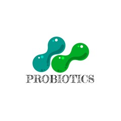 Probiotics logo. Concept of healthy nutrition ingredient for therapeutic purposes. simple flat style trend modern logotype graphic design isolated