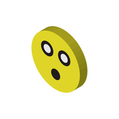 Shocked isometric right top view 3D icon