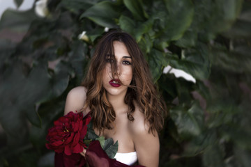 Fototapeta premium .Portrait of woman in garden