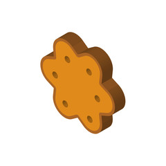 Biscuit isometric right top view 3D icon