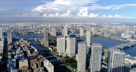  tokyo bay in aerial view