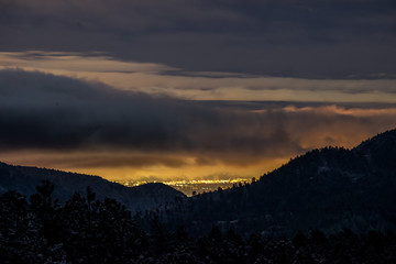 Snowy Mountain Night Landscape