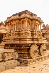 Chariot and Vittala temple at Hampi, India