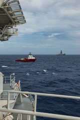 Area of work offshore on the high seas, the oil industry 