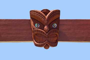 Detail of the Entrance gate to the Waitangi Regional Park, New Zealand