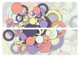 bright modern background, multicolored rings, circles
