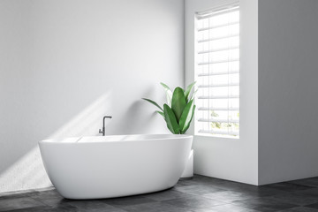 Obraz na płótnie Canvas White minimalistic bathroom corner