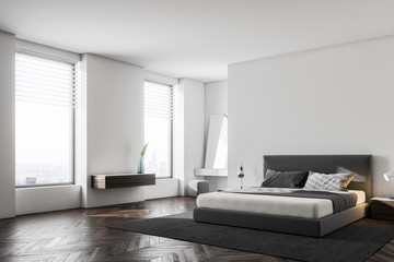 Luxury white bedroom corner