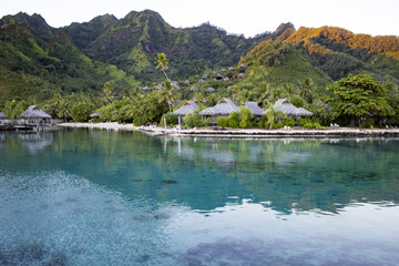 Huts Over Water in the Society Islands