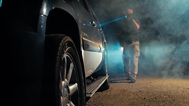 Police Officer Conducts Traffic Stop