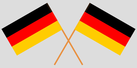 The crossed Germany flags. Vector