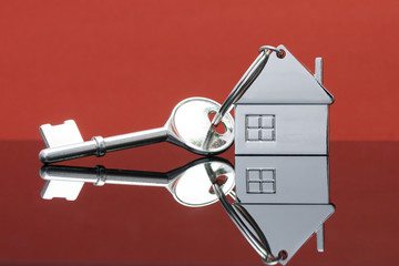 The concept home key and keychain house