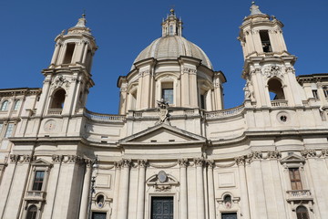 Fototapeta na wymiar Church Santa Agnese in Agone at Piazza Navona in Rome, Italy 