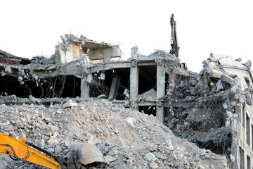 Fototapeta premium Demolition of the building