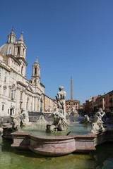 Naklejka na ściany i meble Fontana del Moro at Piazza Navona in Rome, Italy