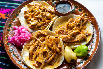 Mexican cochinita pibil tacos