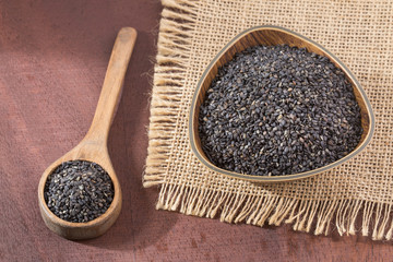 Black organic seeds of sesame - Sesamum indicum