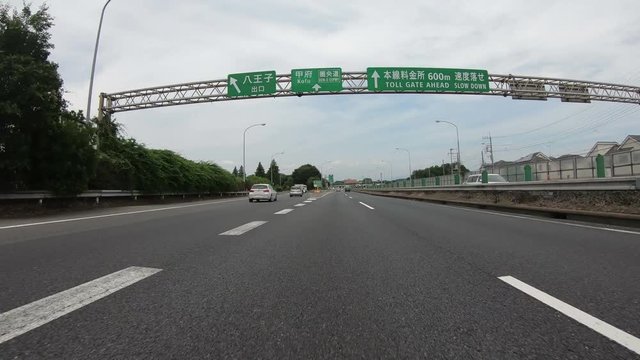 Point of view on Chuo expressway in Tokyo, Japan