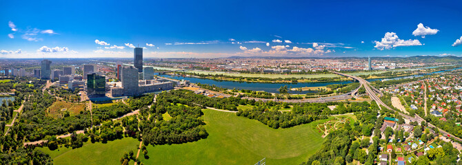 Vue panoramique aérienne d& 39 horizon et de paysage urbain de Vienne